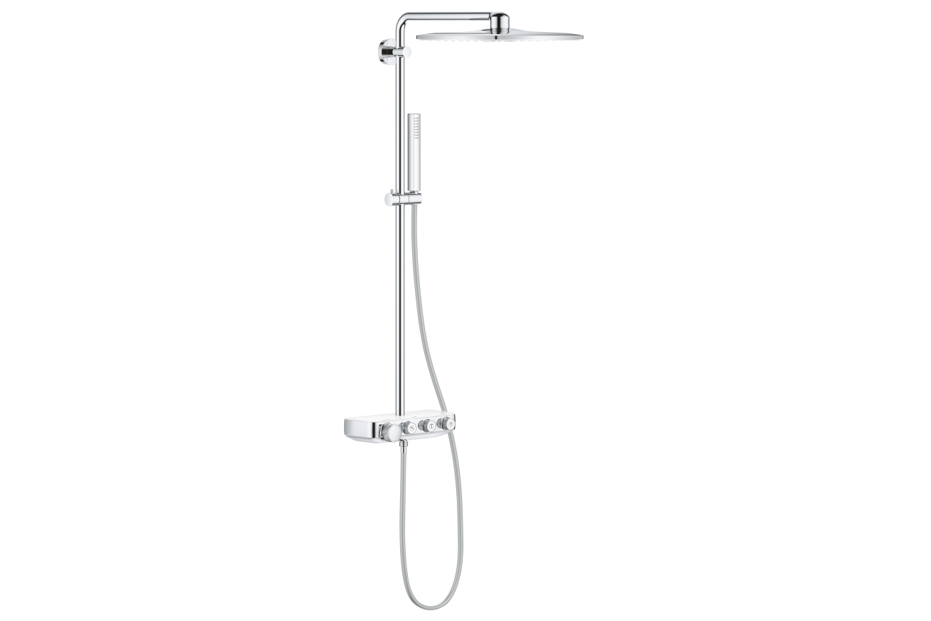 Душевая система GROHE Euphoria SmartControl System 310 Cube Duo с термостатом для душа, белая луна (26508LS0)