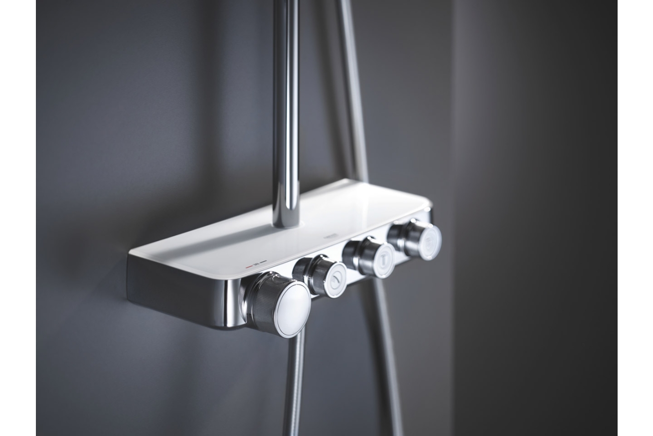 Душевая система GROHE Euphoria SmartControl System 310 Cube Duo с термостатом для душа, белая луна (26508LS0)