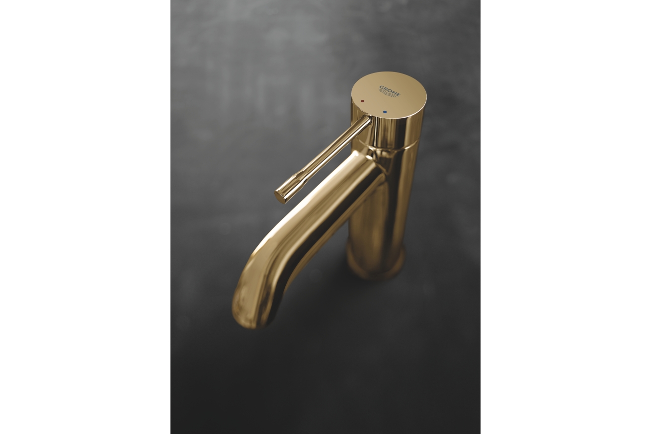 Смеситель для раковины GROHE Essence с донным клапаном, S-size, холодный рассвет глянец (24171GL1)