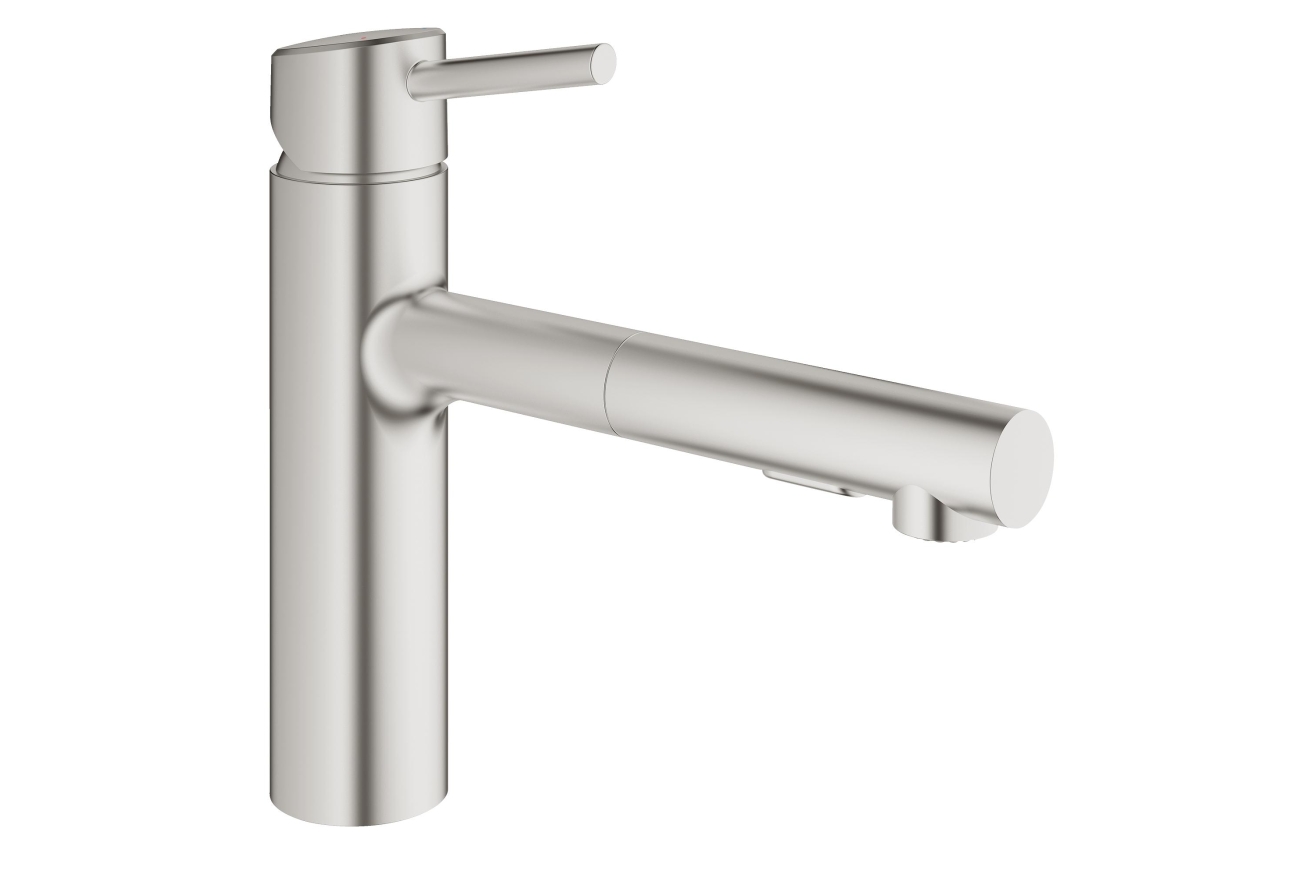 Смеситель для кухни GROHE Concetto с вытяжным душем, суперсталь (30273DC1)