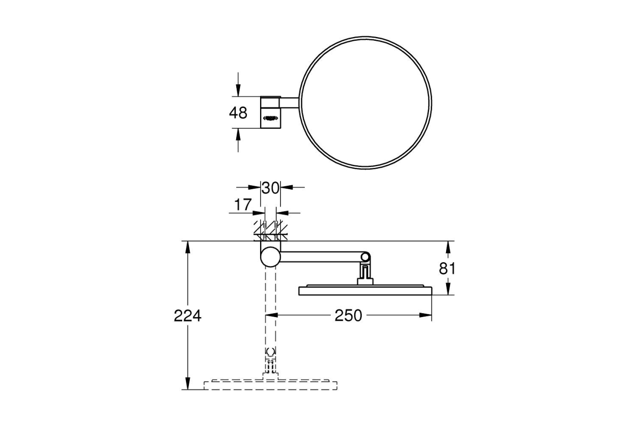 Косметическое зеркало GROHE Selection, суперсталь (41077DC0)