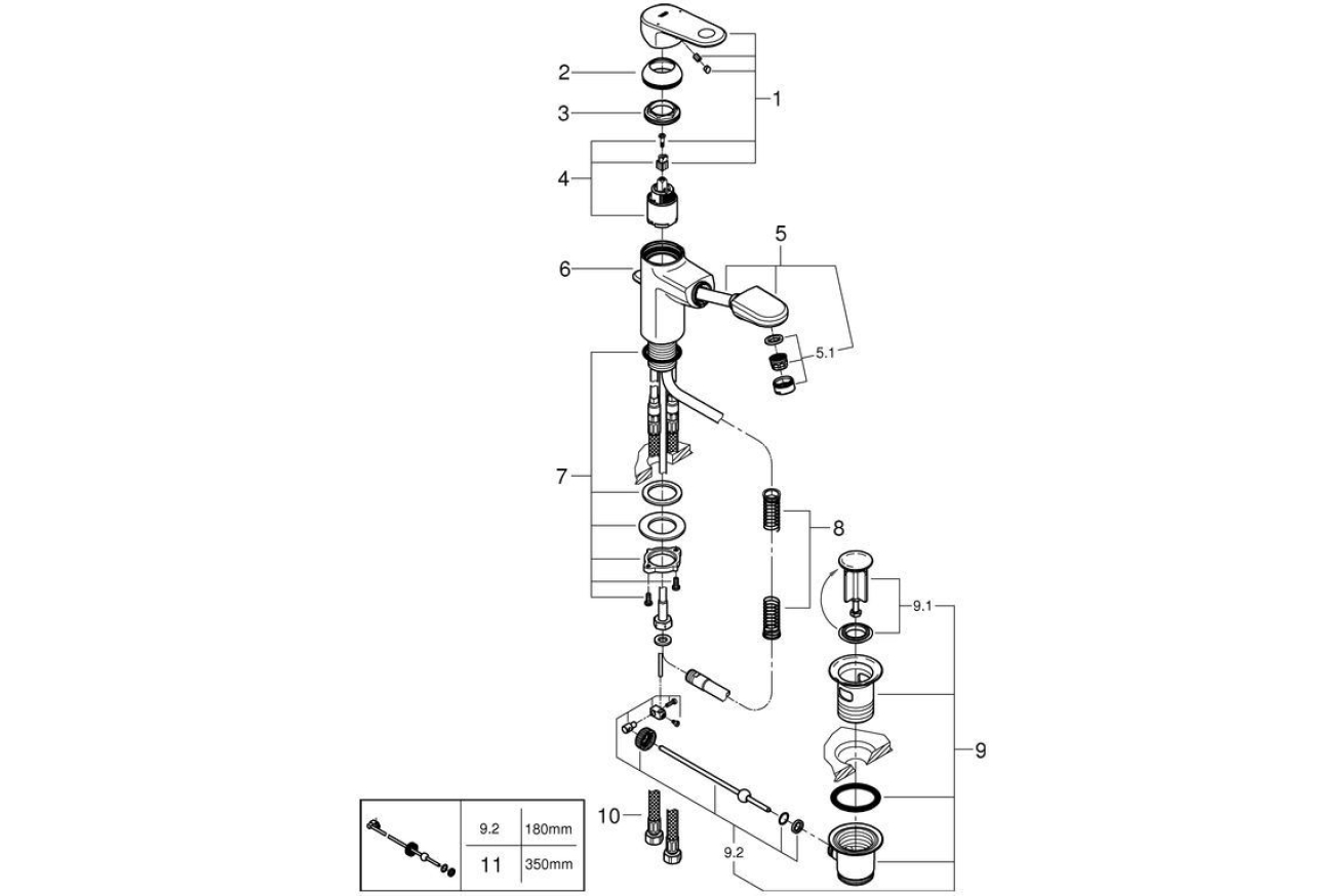 Смеситель для раковины GROHE Europlus, S-size, хром (33155002)