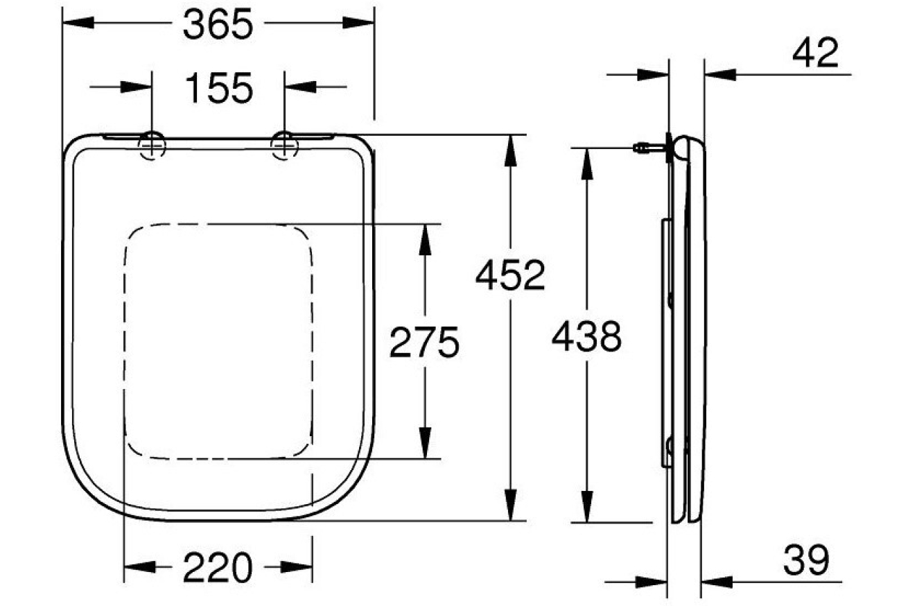 Сиденье для унитаза GROHE Bau Edge с микролифтом (39813000)