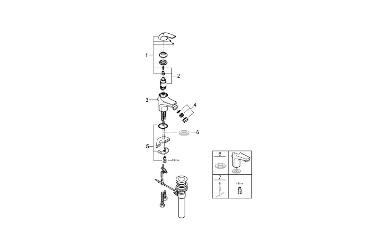 Смеситель для биде GROHE BauCurve, S-size, хром (32849000)