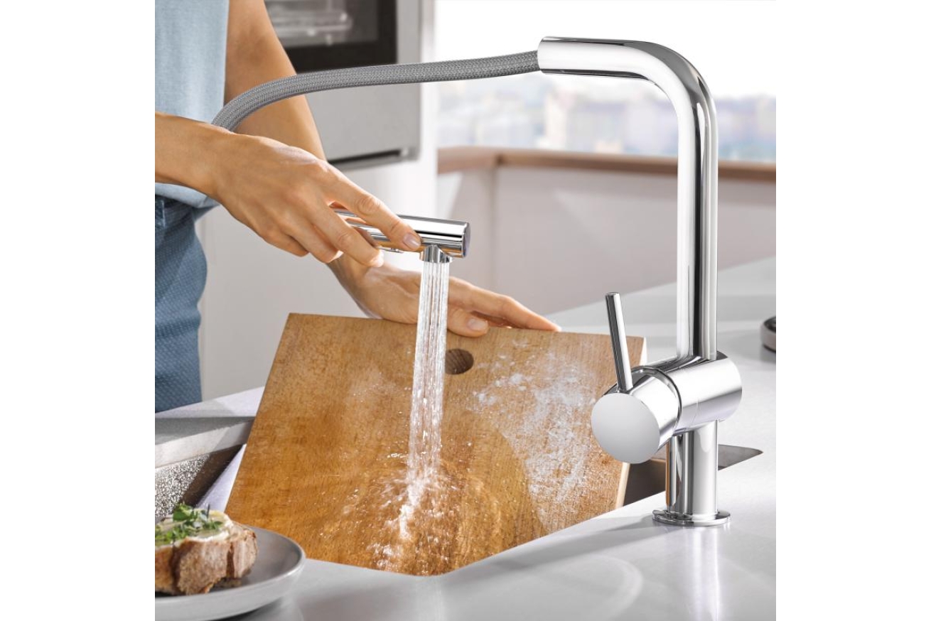 Смеситель для кухни GROHE Minta с вытяжным душем, хром (30274000)