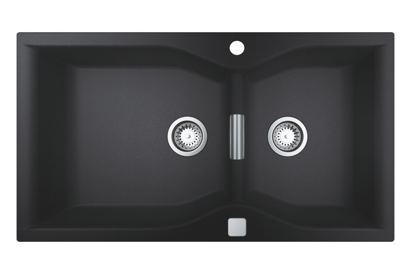 Мойка GROHE K700 с двумя чашами, 900 x 500 мм, черный гранит (31658AP0)