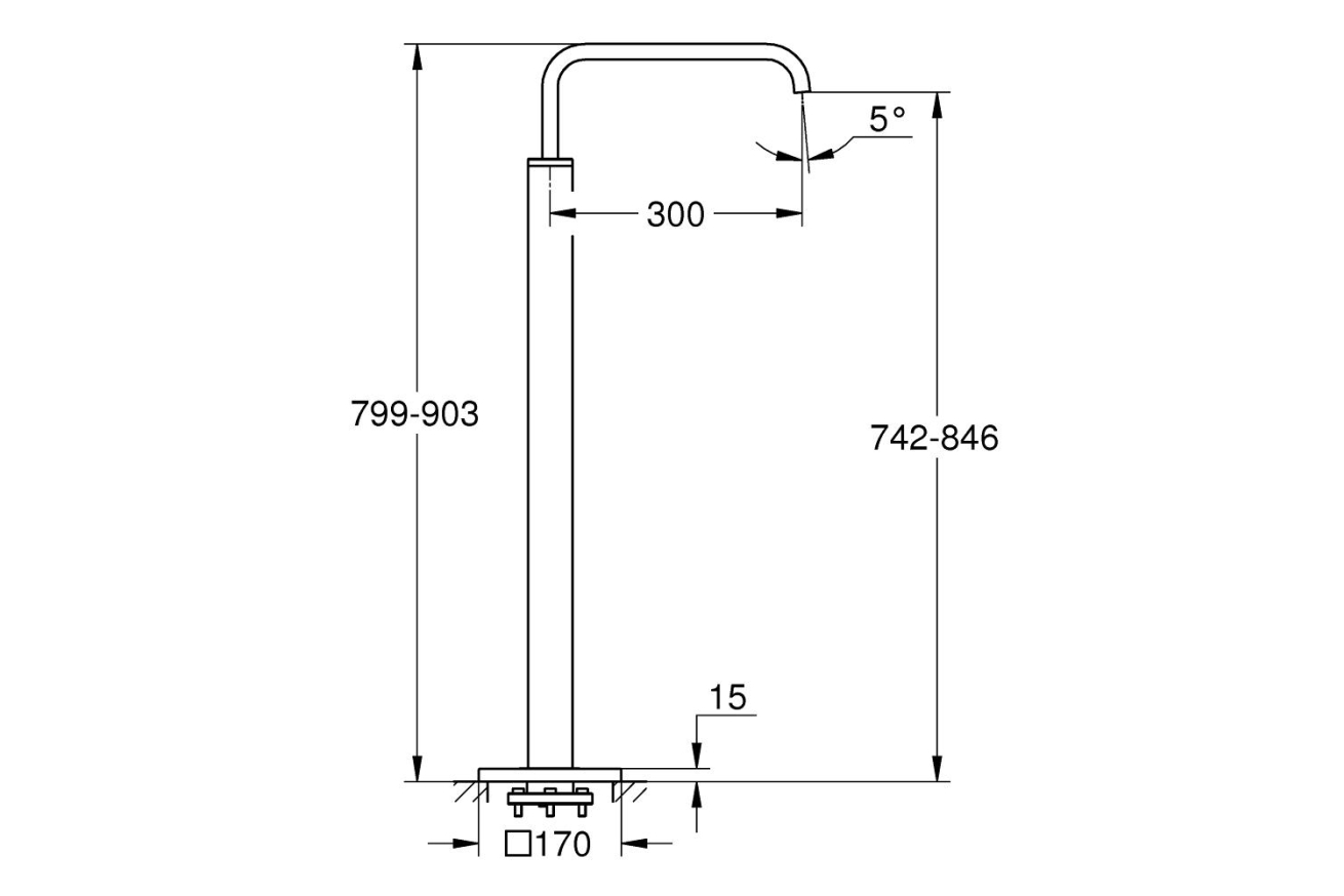 Излив для ванны GROHE Allure, хром (13218000)