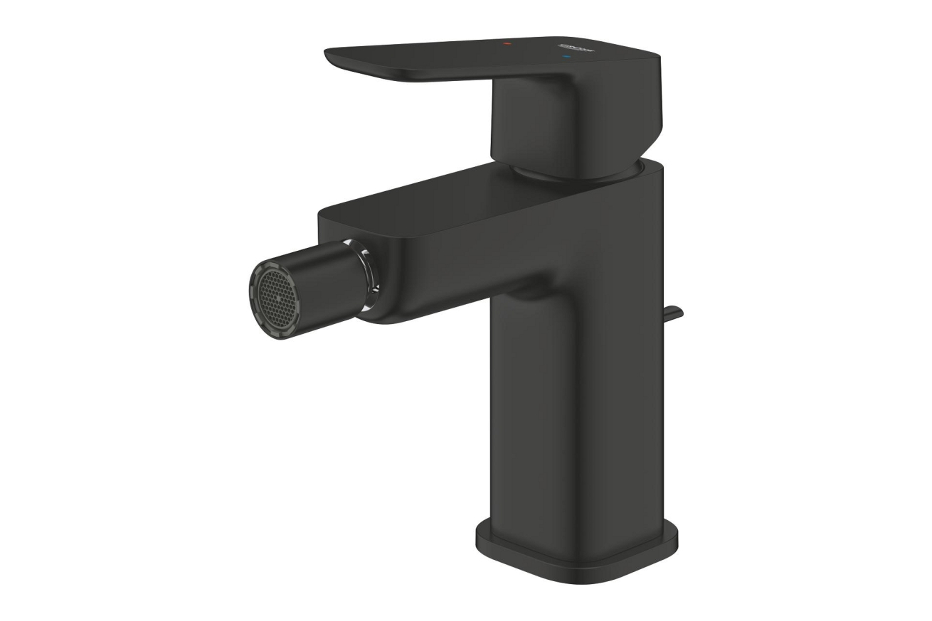 Смеситель для биде GROHE Cubeo с донным клапаном, S-size, черный матовый (1018102430)