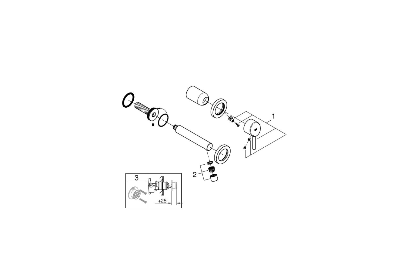 Внешняя часть смесителя для раковины GROHE Concetto на 2 отверстия, S-Size, хром (19575001)
