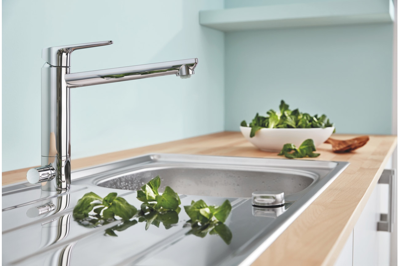 Смеситель для кухни GROHE BauEdge с запорным вентилем, хром (31696000)