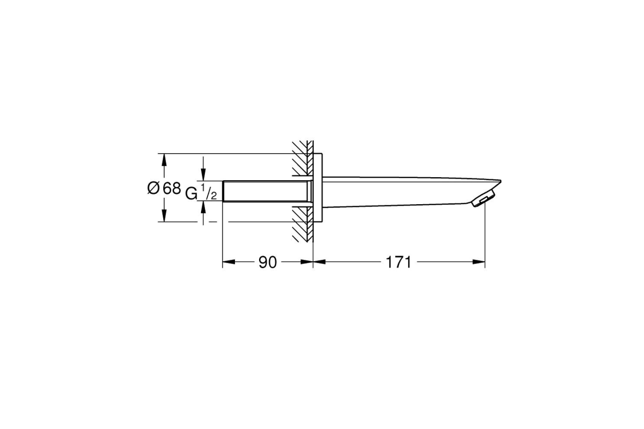 Излив для ванны GROHE BauCosmopolitan, хром (13255001)