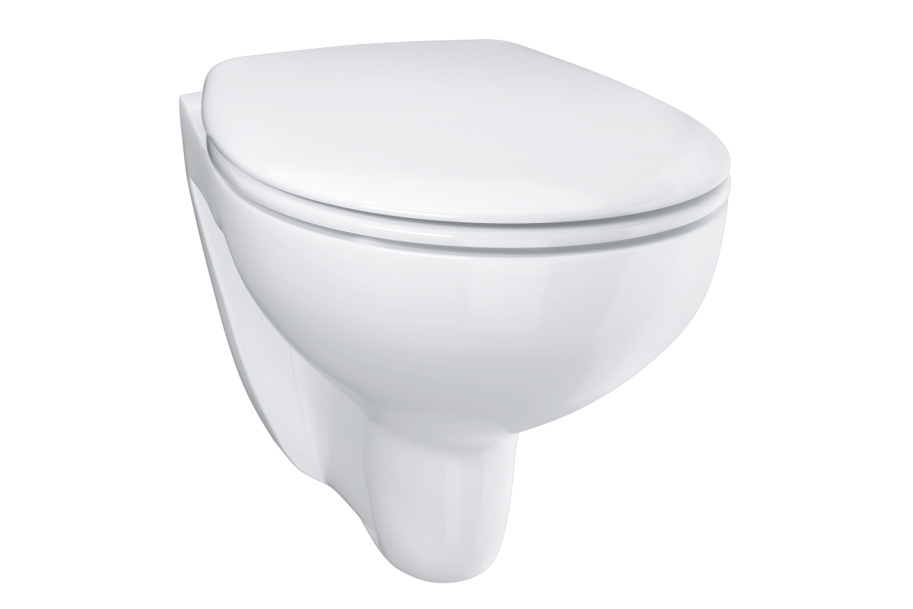 Унитаз подвесной с сиденьем с микролифтом GROHE Bau Ceramic, альпин-белый (39351000)
