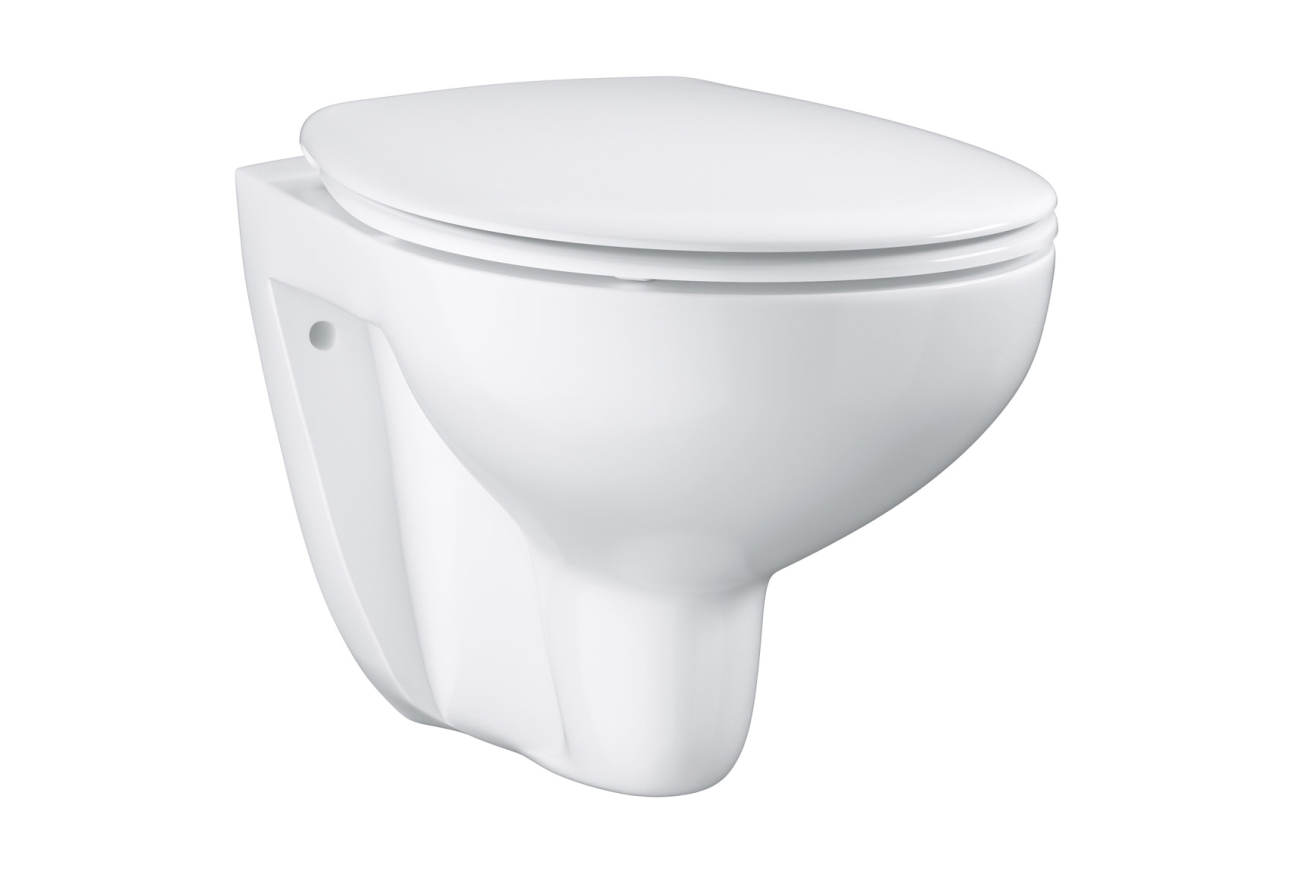 Унитаз подвесной с сиденьем с микролифтом GROHE Bau Ceramic, альпин-белый (39351000)