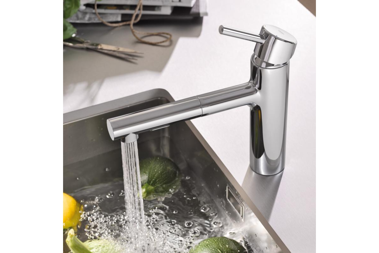 Смеситель для кухни GROHE Concetto с вытяжным душем, хром (30273001)