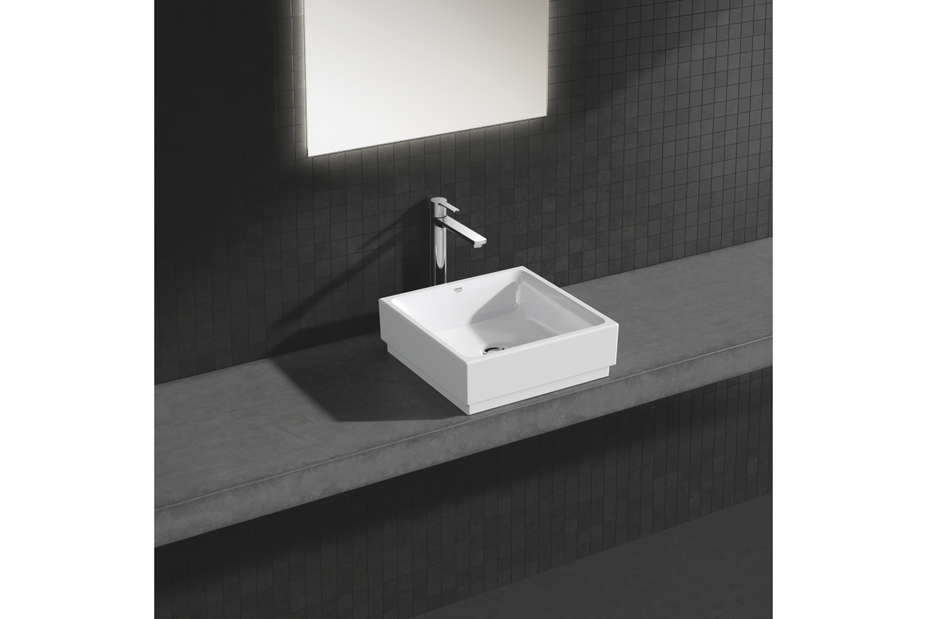 Раковина GROHE Cube Ceramic, свободностоящая, без перелива 40 см, альпин-белый (3948200H)