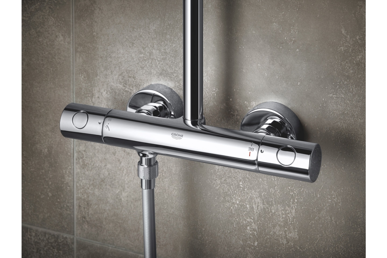Душевая система GROHE Tempesta Cosmopolitan System 250 Cube с термостатом для душа, хром (26689000)