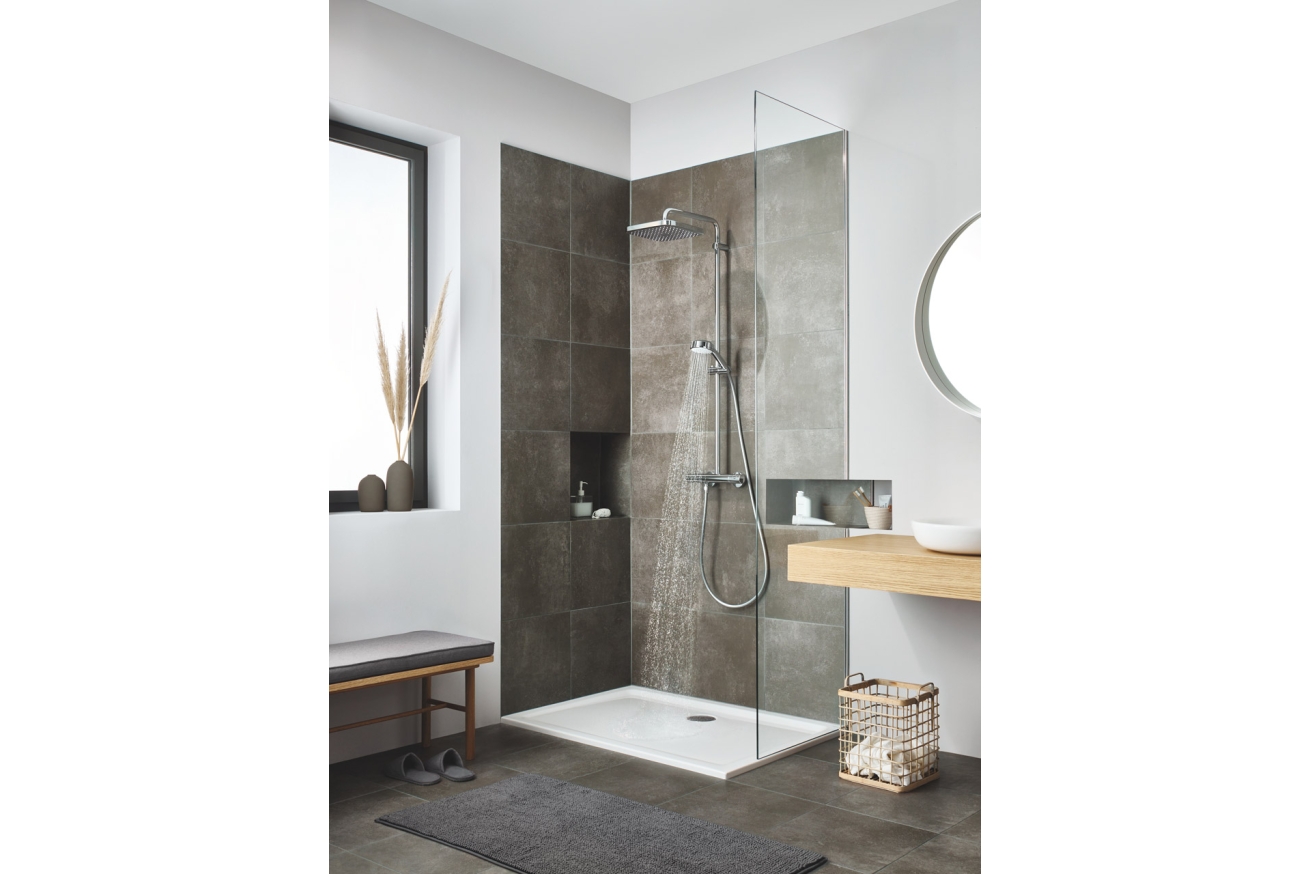 Душевая система GROHE Tempesta Cosmopolitan System 250 Cube с термостатом для душа, хром (26689000)