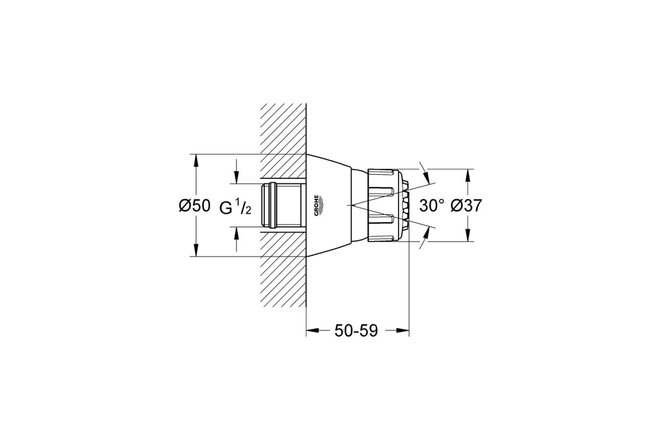 Боковой душ GROHE Relexa Plus 50, 2 режима, хром (28286000)