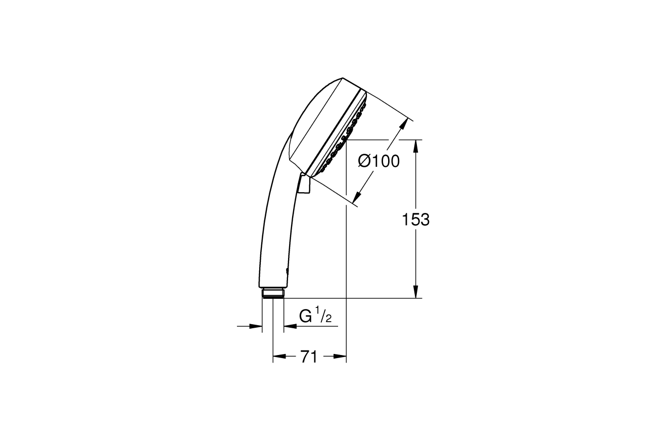Ручной душ GROHE Tempesta Cosmopolitan 100, 3 режима, хром/серый (27572002)