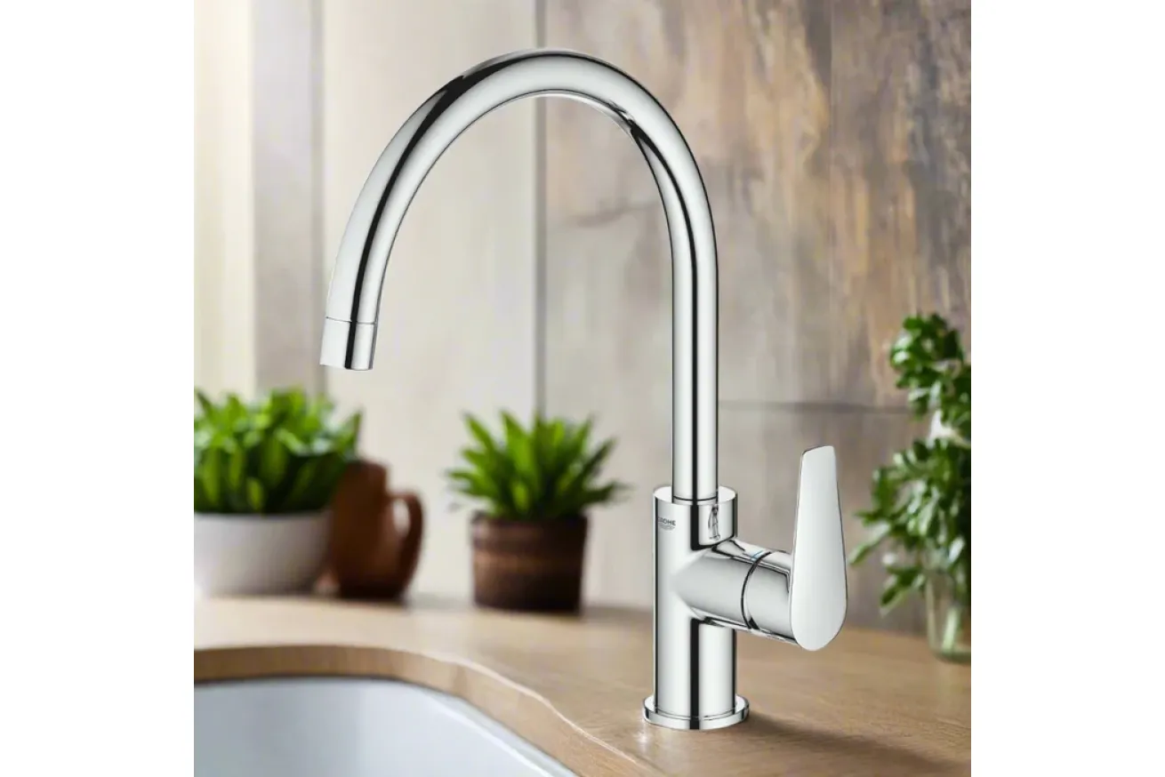 Мойка со смесителем GROHE K200 45-S 86/50 1.0, нержавеющая сталь (31562SD1)