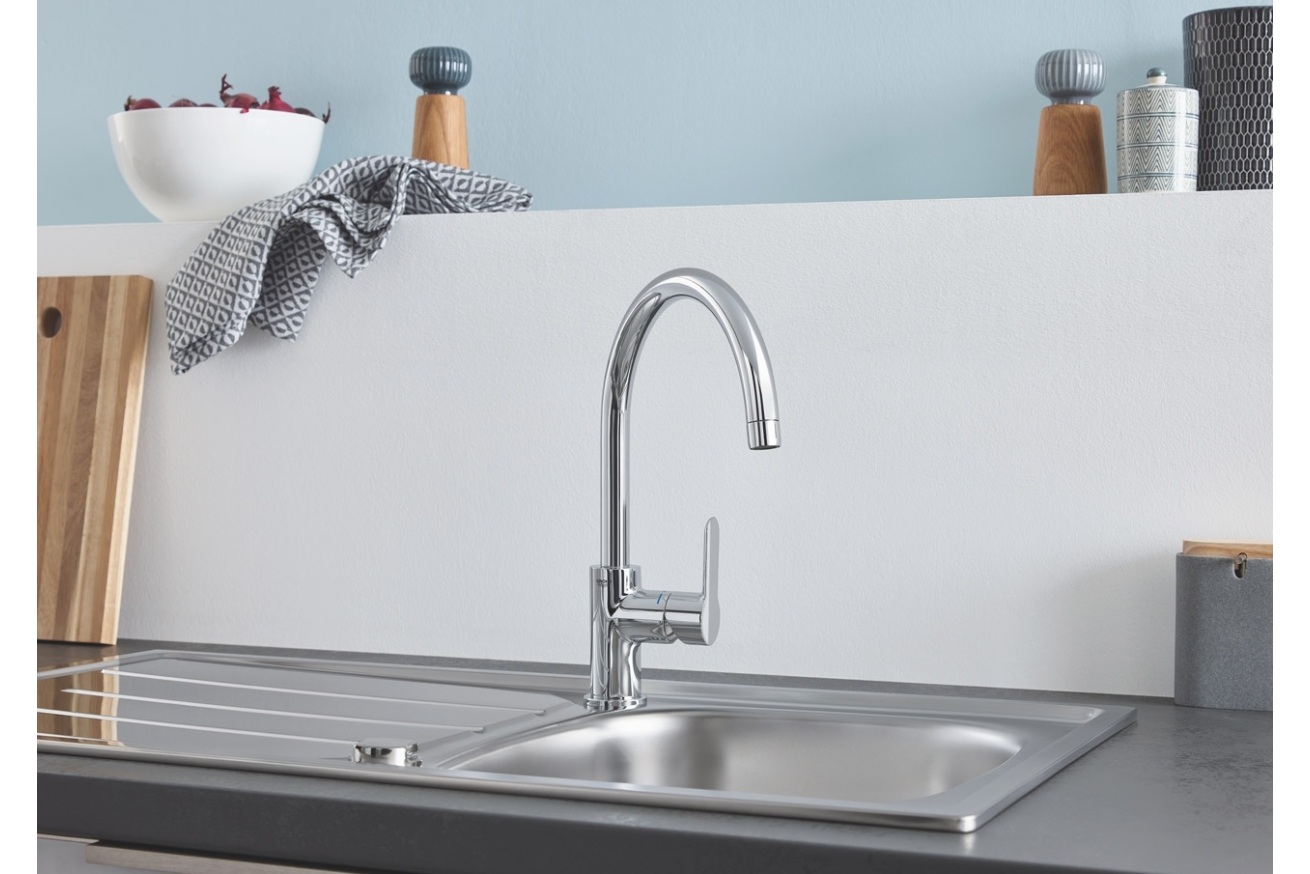 Мойка со смесителем GROHE K200 45-S 86/50 1.0, нержавеющая сталь (31562SD1)