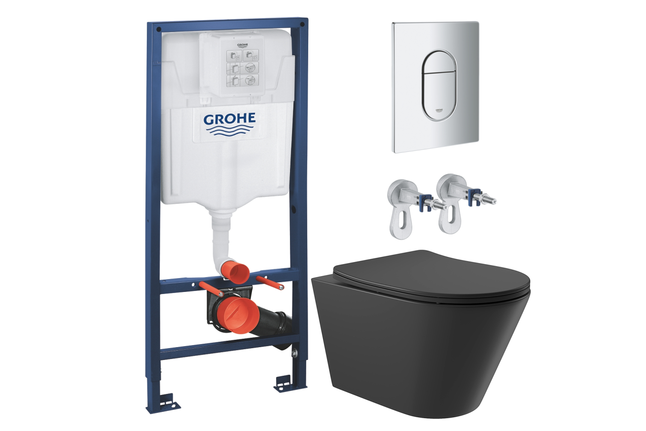 Комплект инсталляции GROHE Rapid SL NW0145/S с унитазом Aqueduto CONE CON0140 и сиденьем с микролифтом (NW0207)