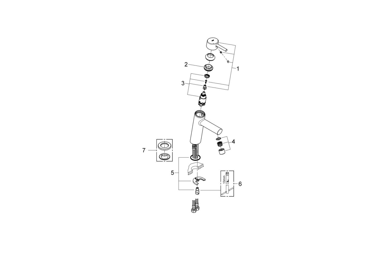 Смеситель для раковины GROHE Concetto, M-size, хром (23451001)