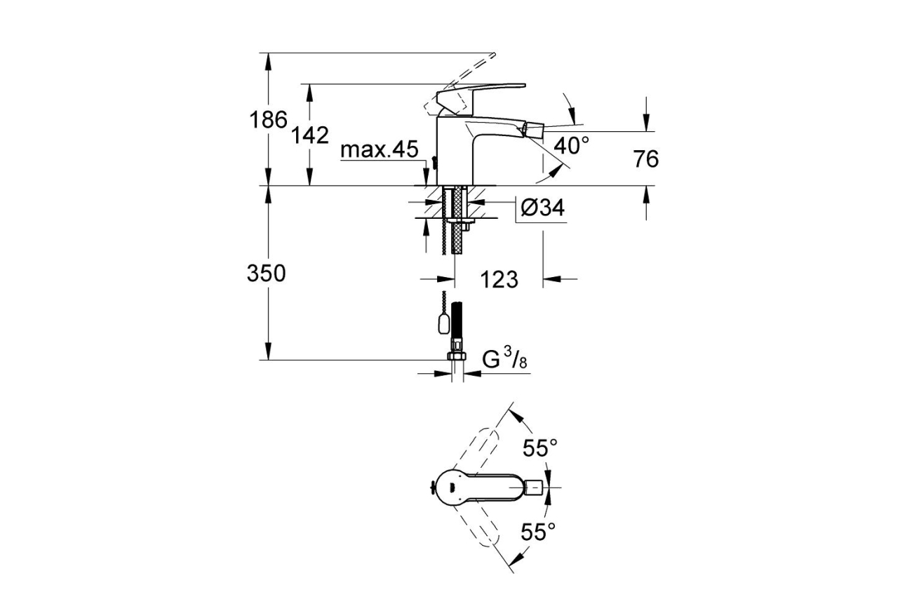 Смеситель для биде GROHE Eurostyle Cosmopolitan, S-size, хром (33566002)