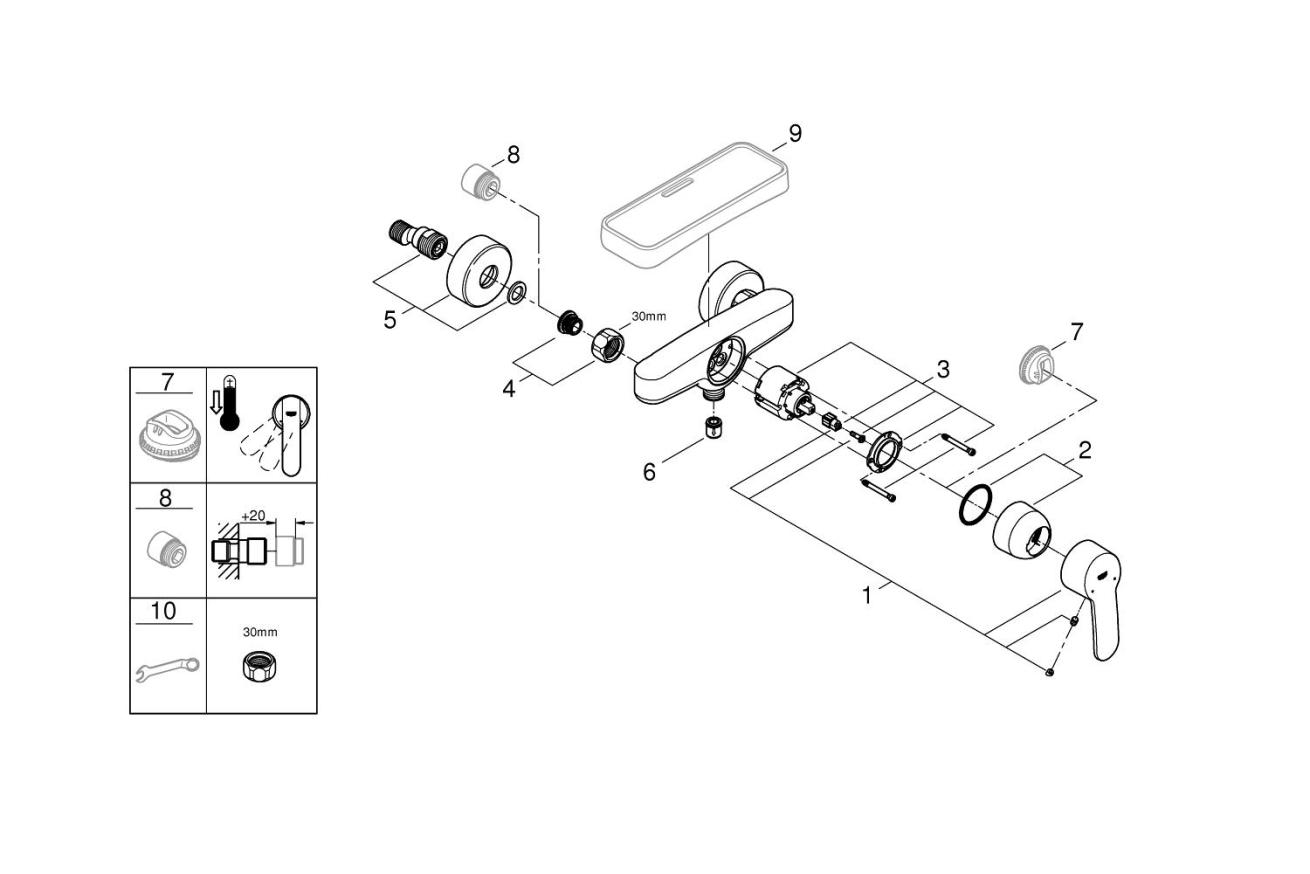 Смеситель для душа GROHE Eurostyle Cosmopolitan, хром (33590002)