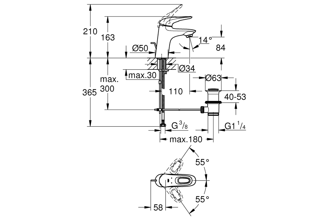 Готовый комплект для ванной комнаты GROHE Tempesta, белая луна (NB0019-2)
