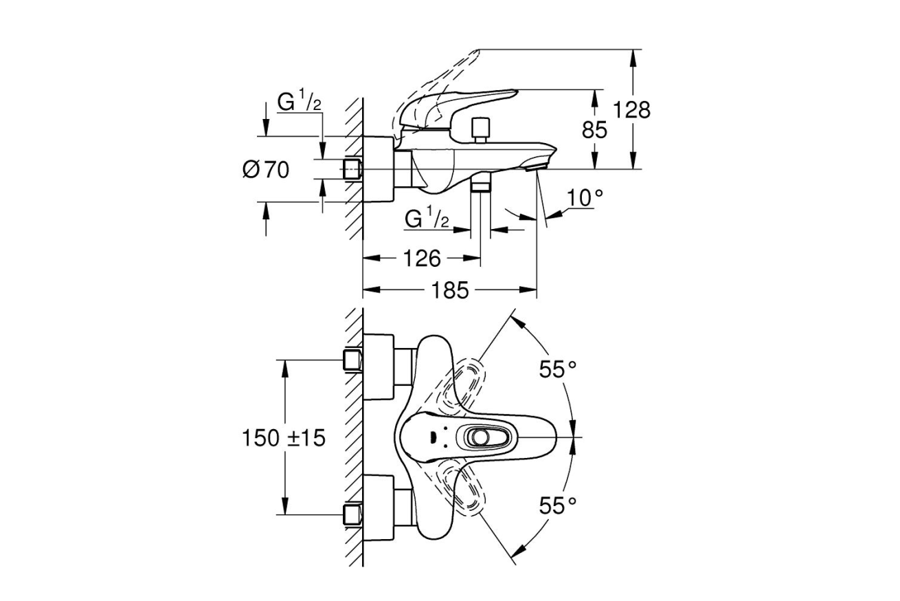 Готовый комплект для ванной комнаты GROHE Tempesta, белая луна (NB0019-2)