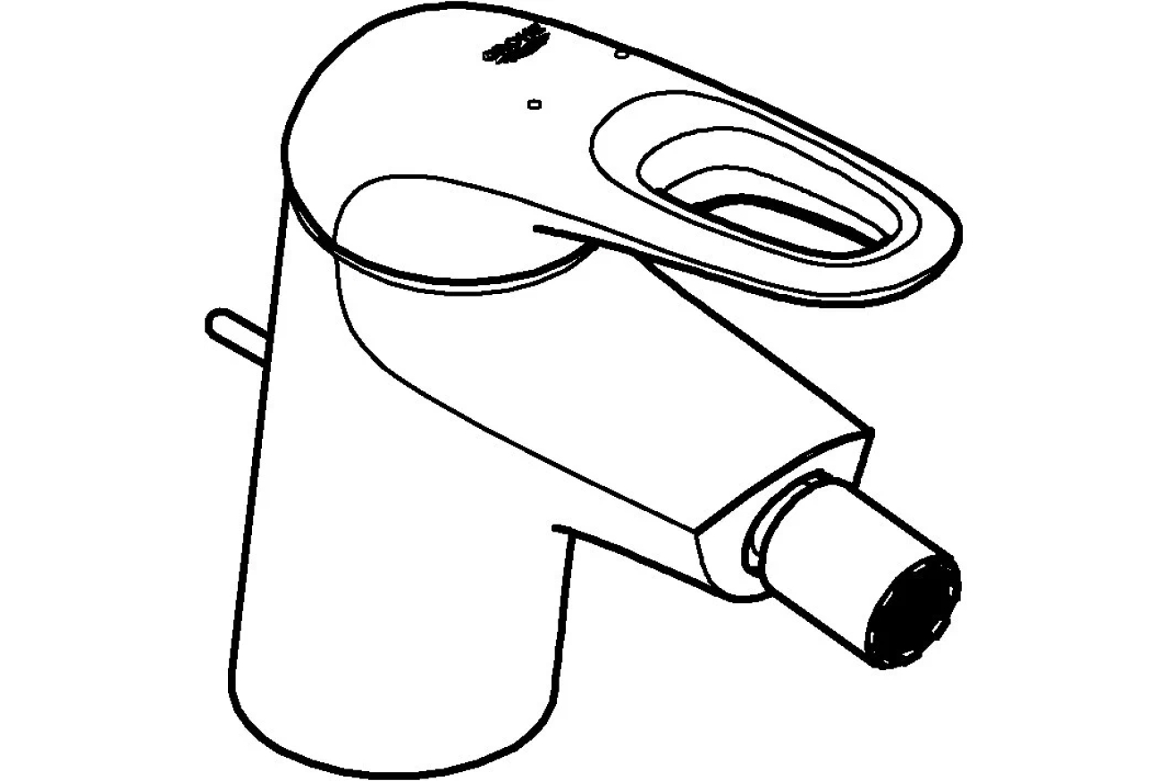 Смеситель для биде GROHE Eurostyle с донным клапаном, S-size, белая луна (33565LS3)