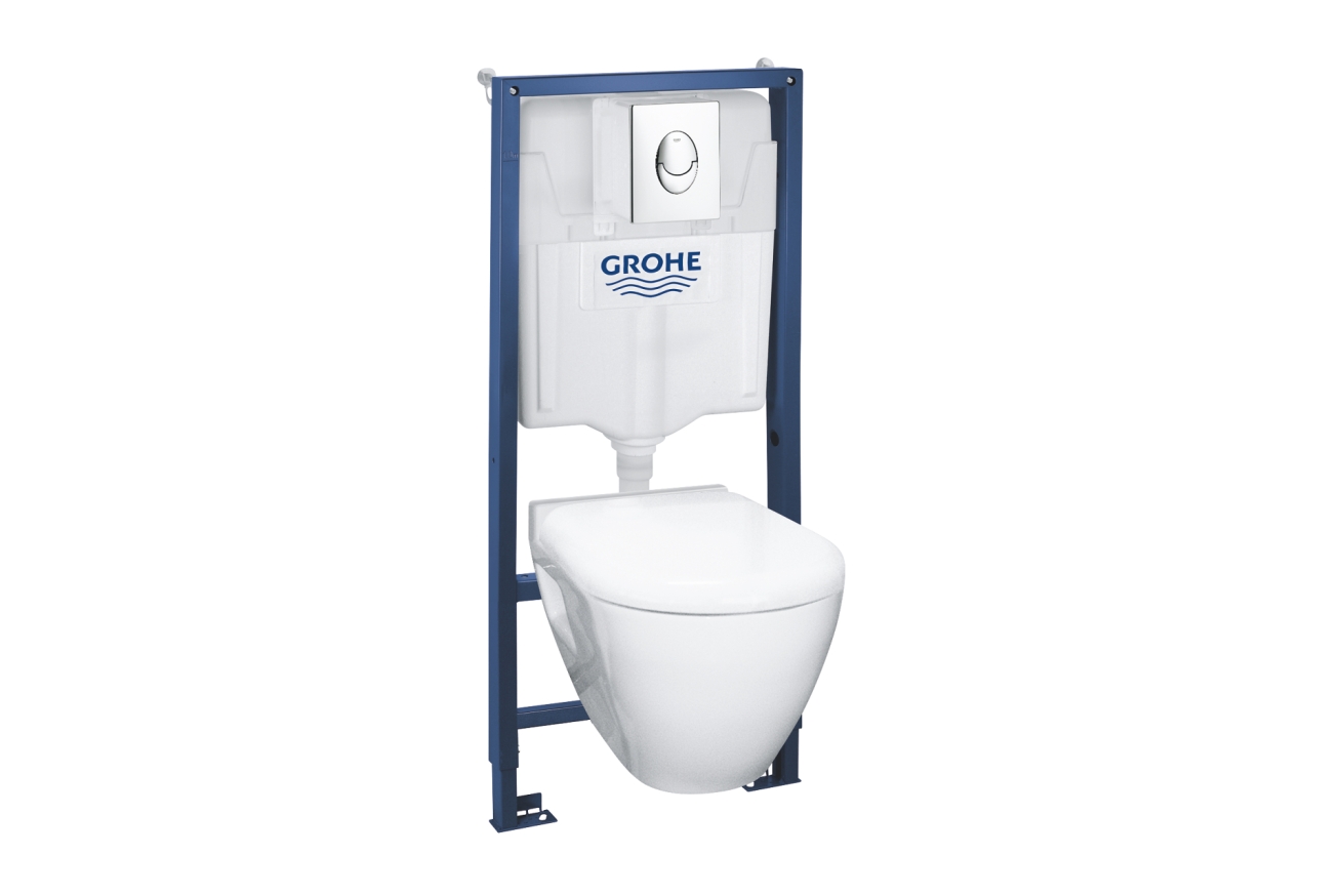 Комплект инсталляции GROHE Solido 4 в 1 с подвесным унитазом Lecico Serel и сиденьем (39441000)