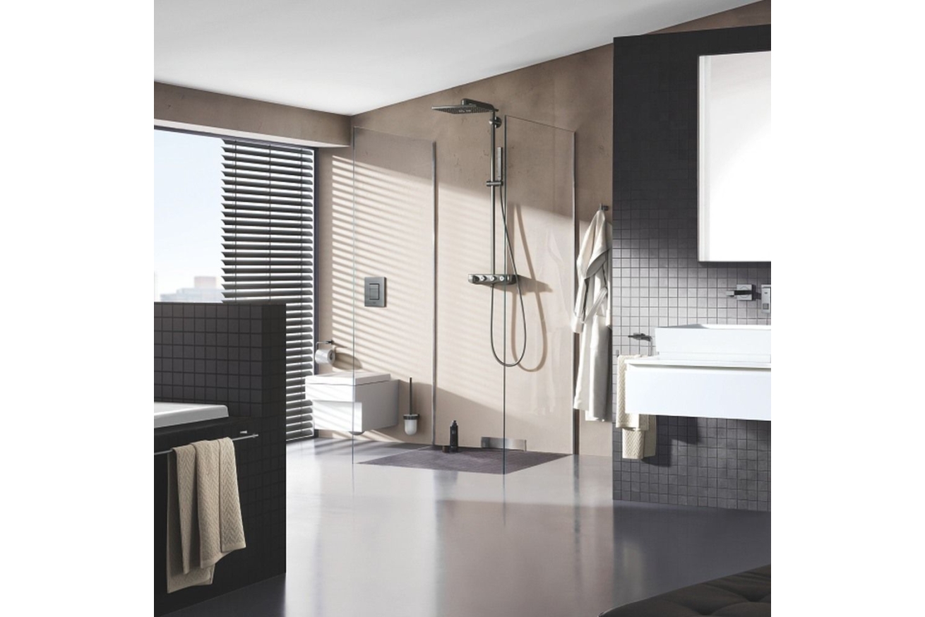 Душевая система GROHE Euphoria SmartControl System 310 Cube Duo с термостатом для душа, темный графит матовый (26508AL0)