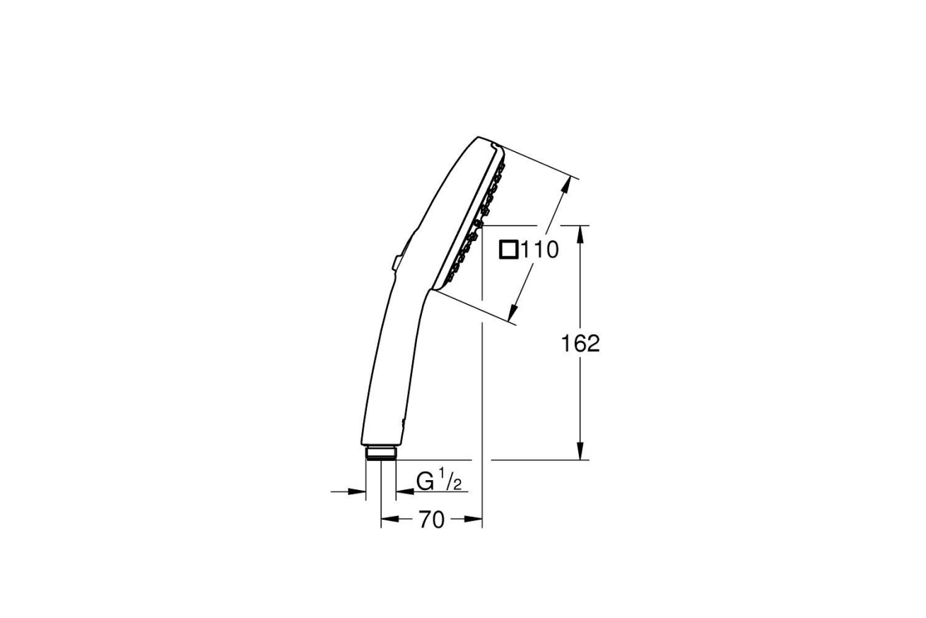 Ручной душ GROHE Tempesta Cube 110, 7,4 л/мин, 2 режима, хром (26746003)