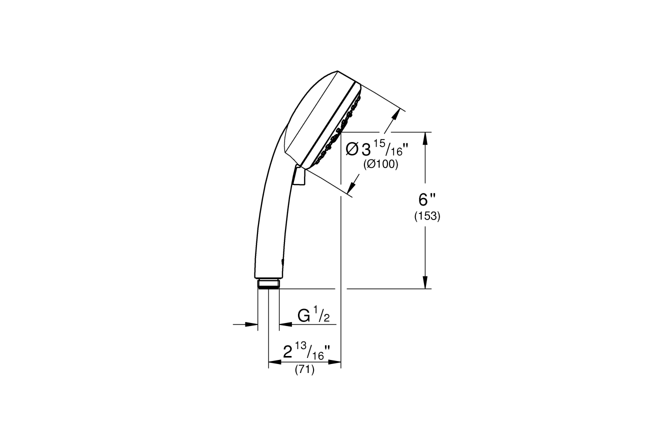 Ручной душ GROHE Tempesta Cosmopolitan 100, 4 режима, хром/белый (27575002)
