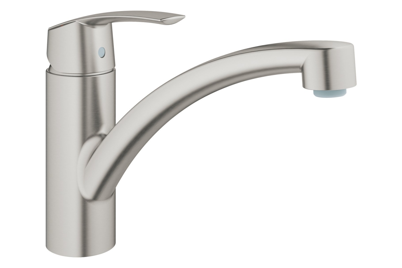 Смеситель для кухни GROHE Start QuickFix с низким изливом, суперсталь (32441DC1)