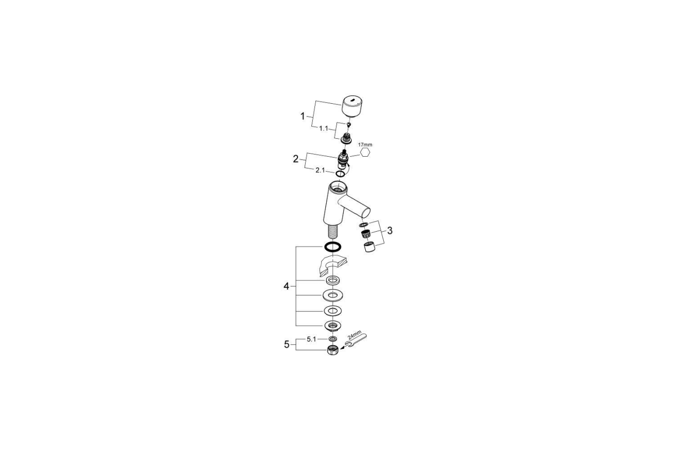 Кран для раковины GROHE Concetto, без функции смешивания, хром (32207001)