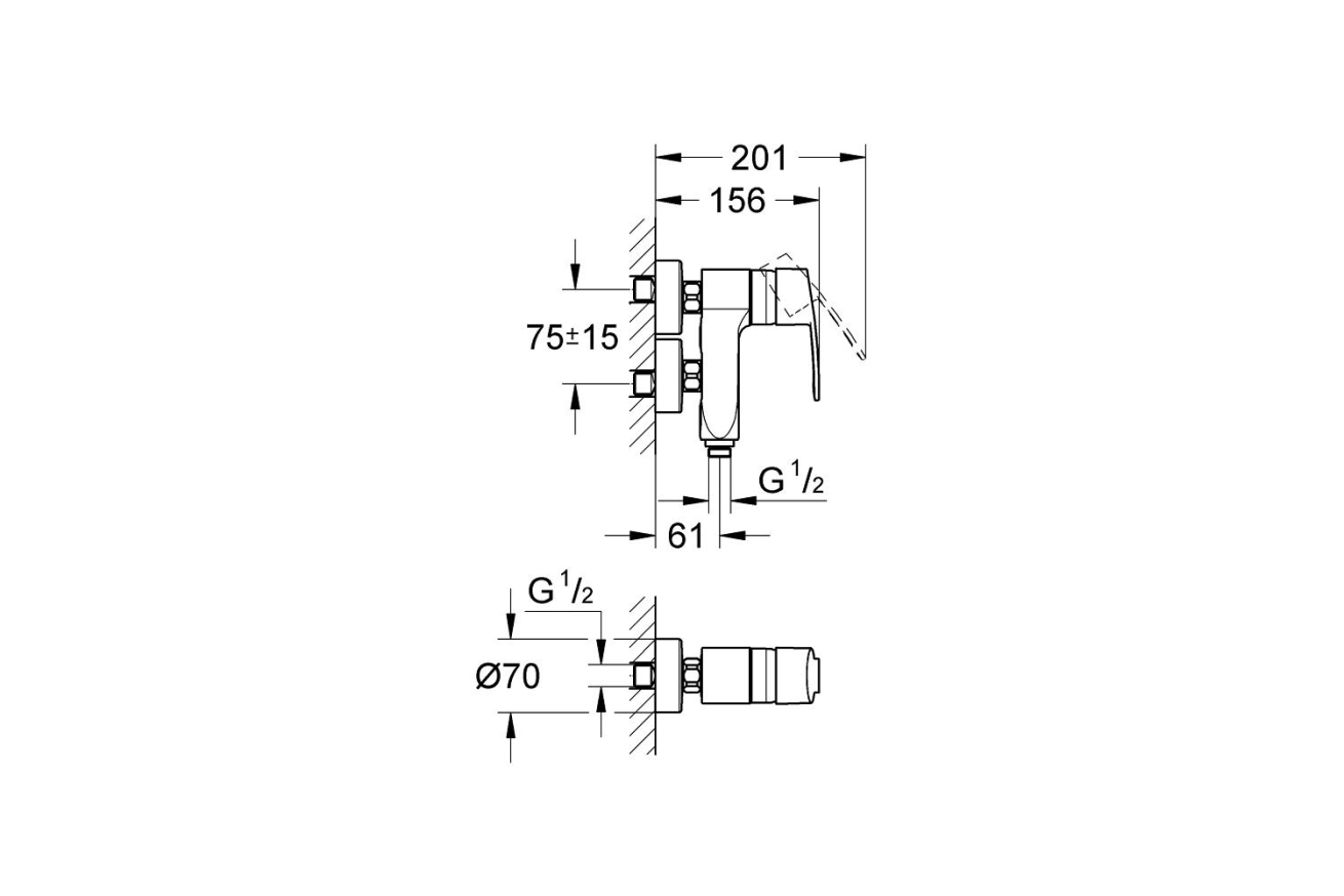 Смеситель для душа GROHE Eurostyle Cosmopolitan, хром (23300000)