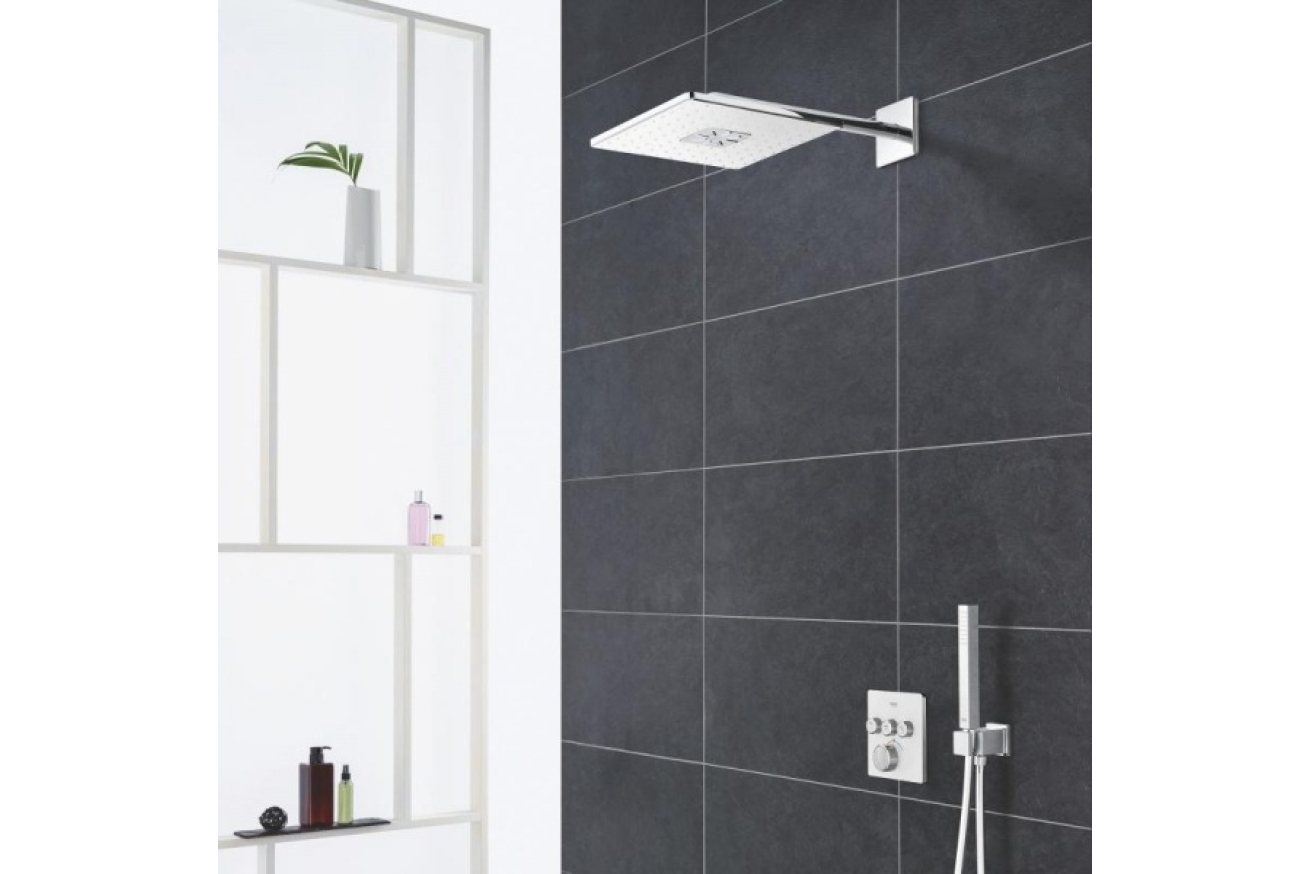 Верхний душ GROHE Rainshower 310 SmartActive Cube, 2 режима, 142 мм, белая луна (26481LS0)