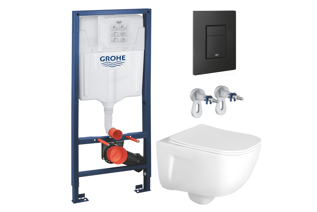 Комплект инсталляции GROHE Solido 38811KF0 с унитазом Aquatek ДИВА AQ2012-00 и сиденьем с микролифтом (NW0320)