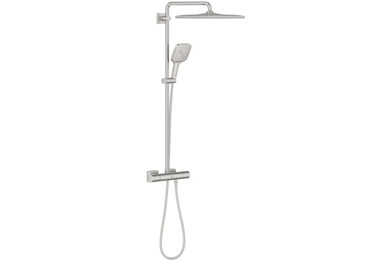 Душевая система GROHE Rainshower SmartActive 310 Cube с термостатом для душа, суперсталь (26837DC0)
