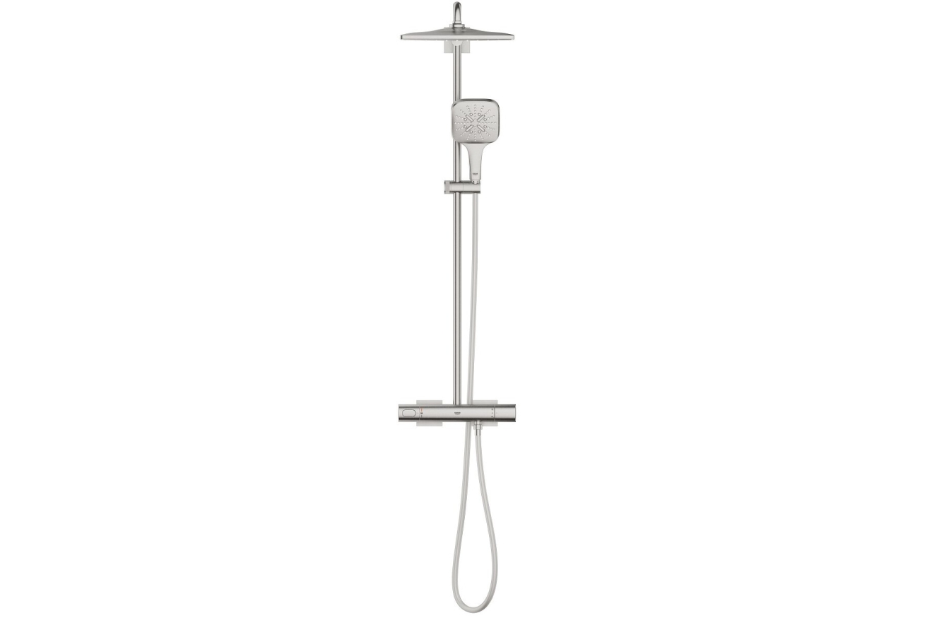 Душевая система GROHE Rainshower SmartActive 310 Cube с термостатом для душа, суперсталь (26837DC0)