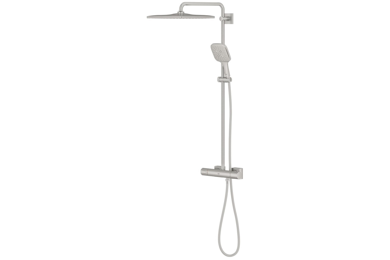 Душевая система GROHE Rainshower SmartActive 310 Cube с термостатом для душа, суперсталь (26837DC0)