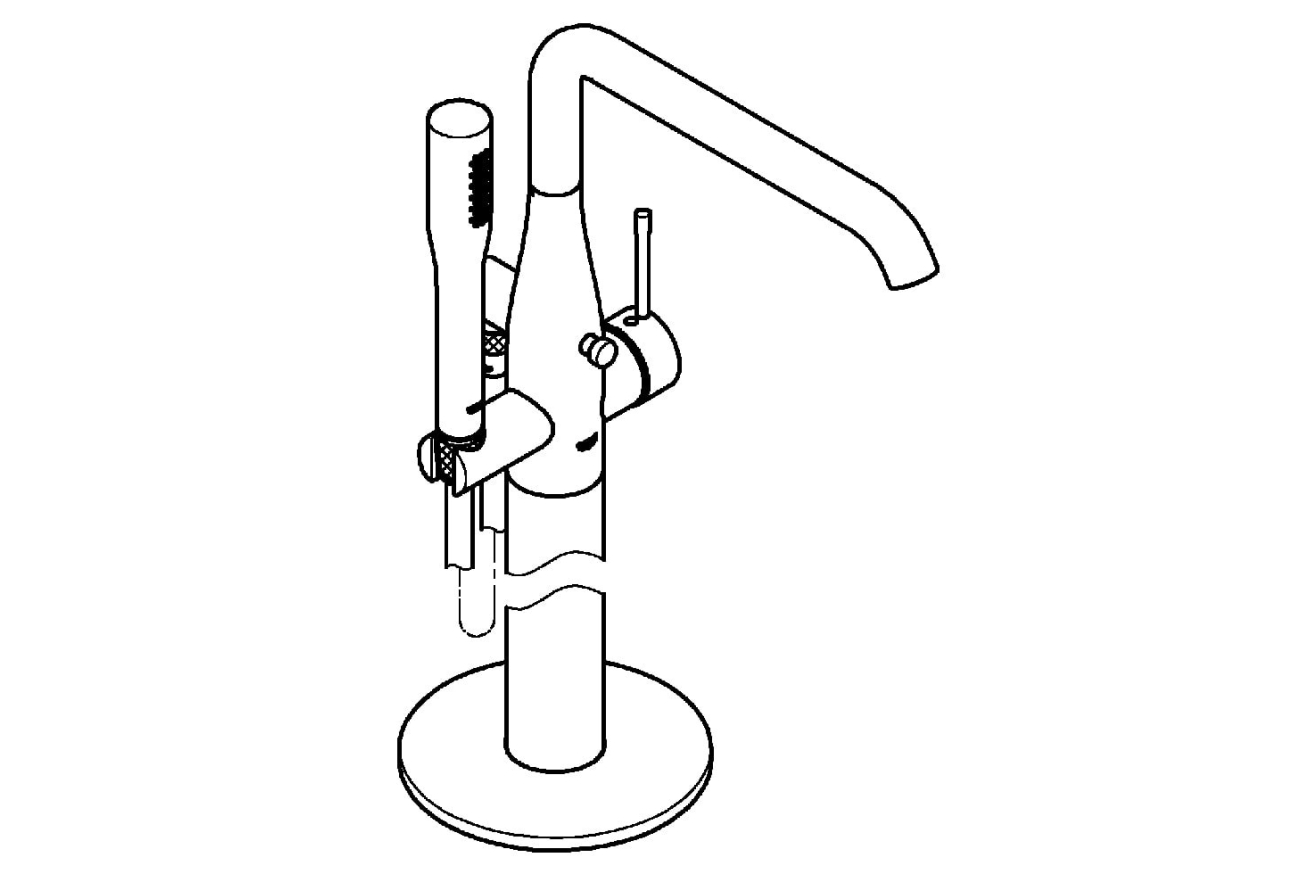 Внешняя часть смесителя для ванны GROHE Essence напольного монтажа, хром (25248001)