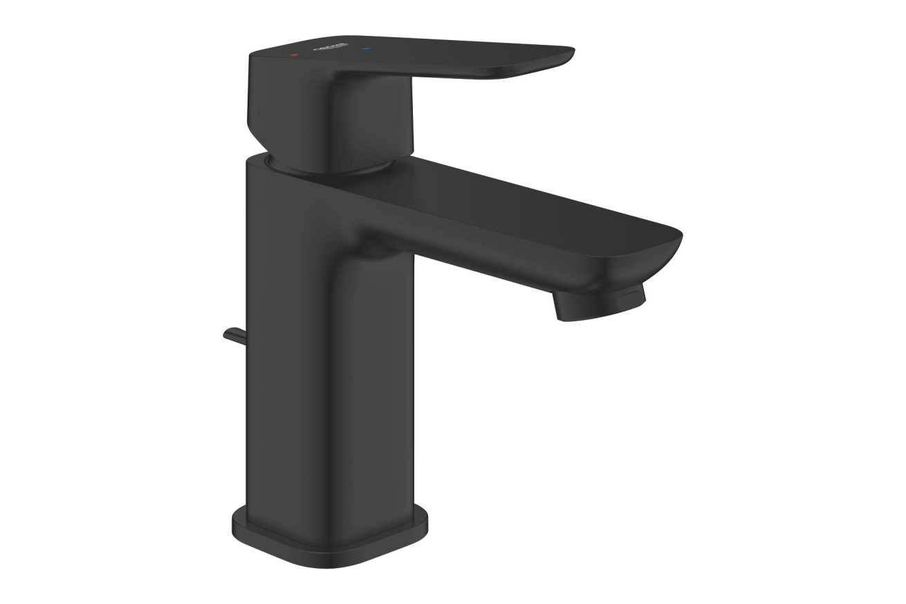 Смеситель для раковины GROHE Cubeo с донным клапаном, S-size, черный матовый (1017302430)