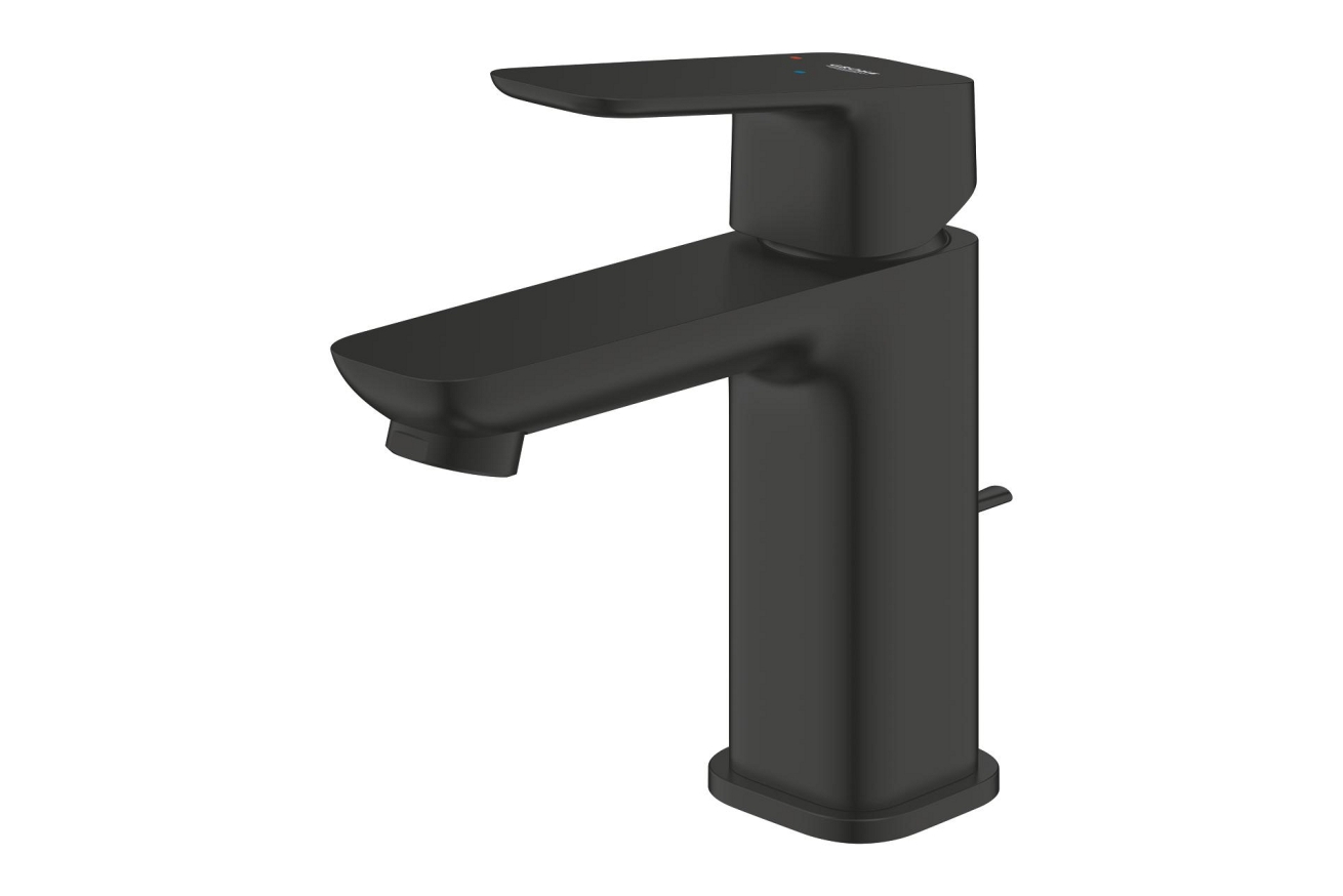 Смеситель для раковины GROHE Cubeo с донным клапаном, S-size, черный матовый (1017302430)