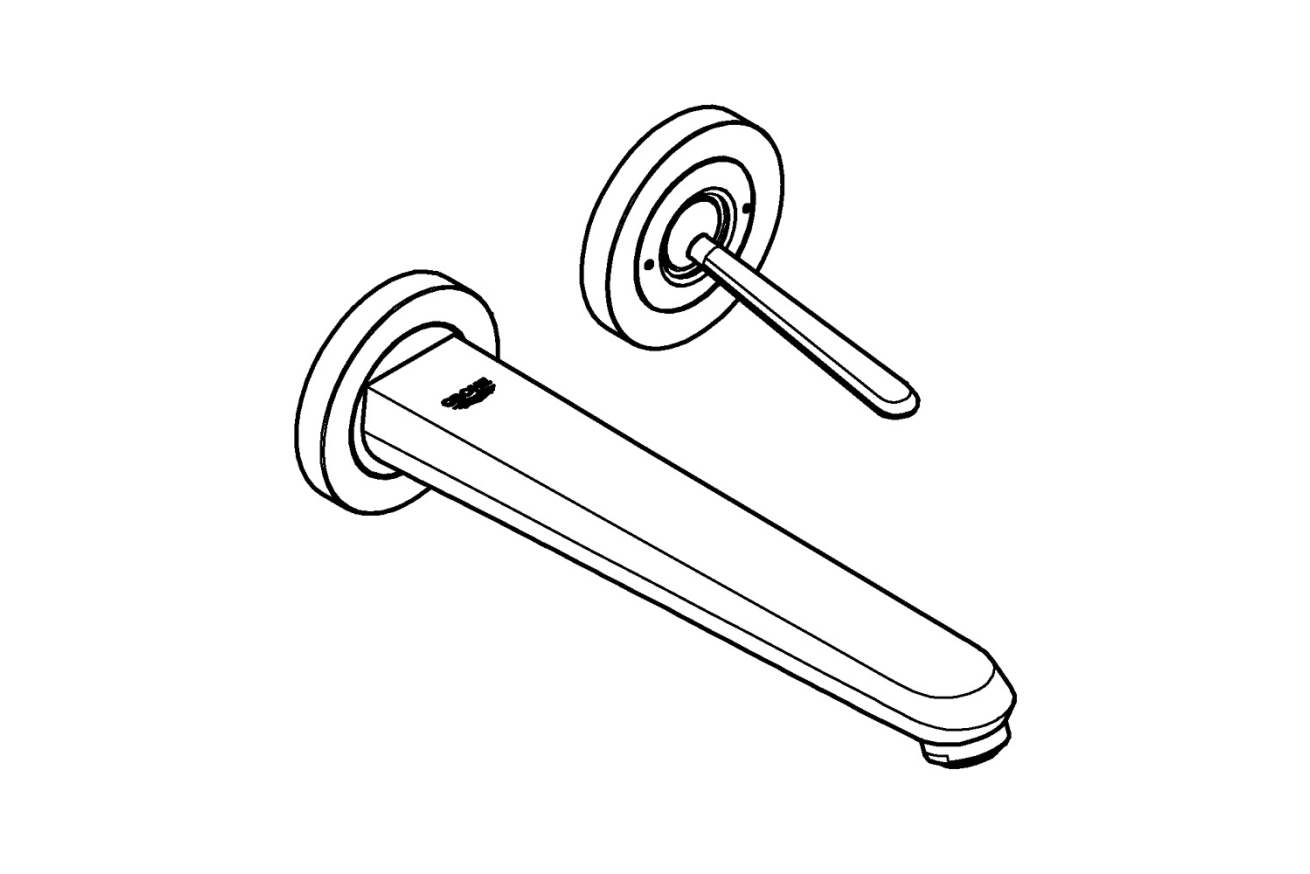 Внешняя часть смесителя для раковины GROHE Eurodisc Joy на 2 отверстия, L-Size, хром (19969000)