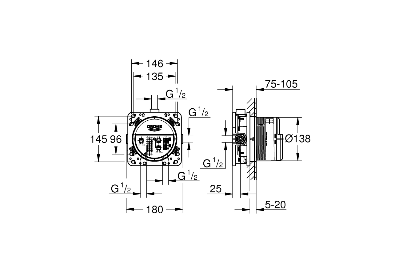 Готовый комплект для душа GROHE Grohtherm SmartControl (NSB0134)