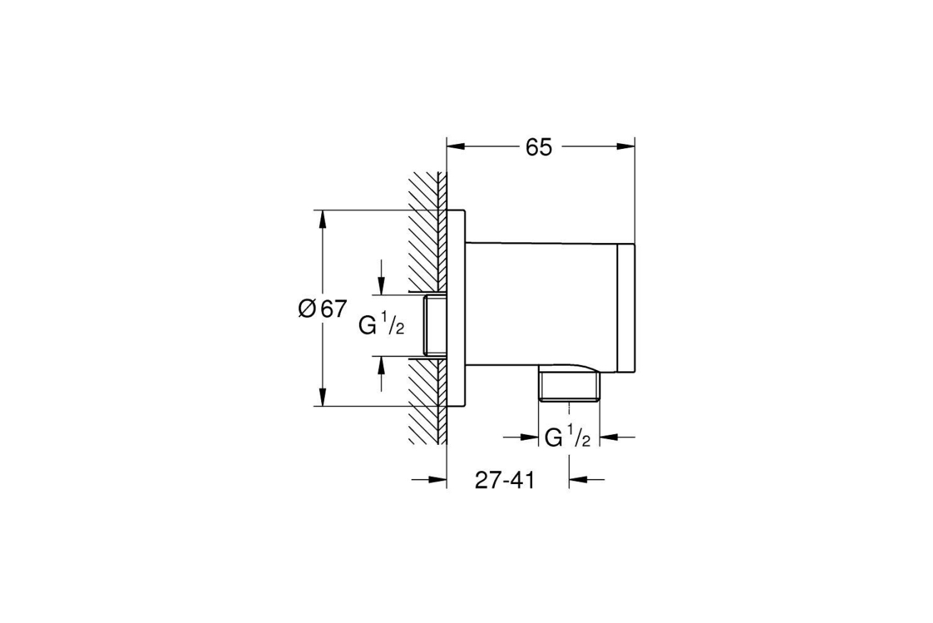 Подключение для душевого шланга GROHE Tempesta, хром (28680001)